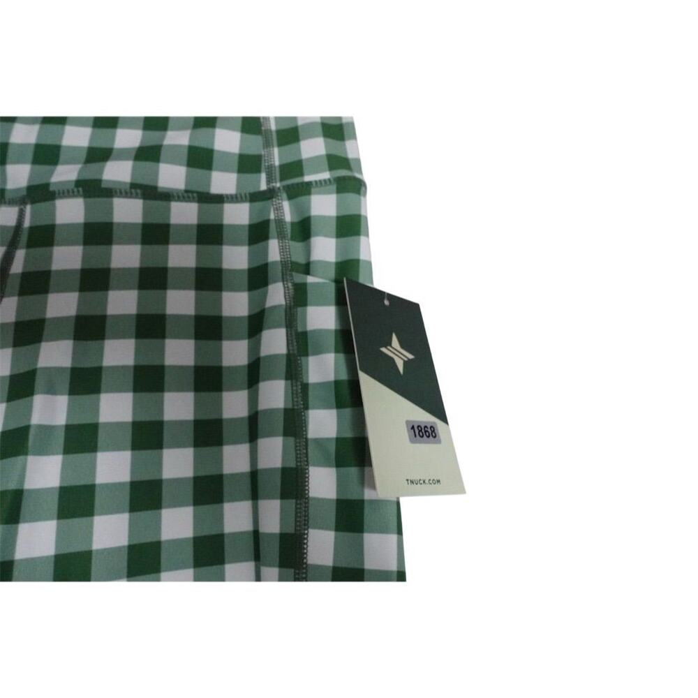 New Tuckernuck Women's Green Gingham Biker Shorts Size S Activewear 1868-22 - Picture 6 of 7